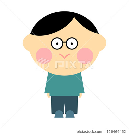 簡單可愛的父親插畫 簡單可愛的父親插畫 126464462