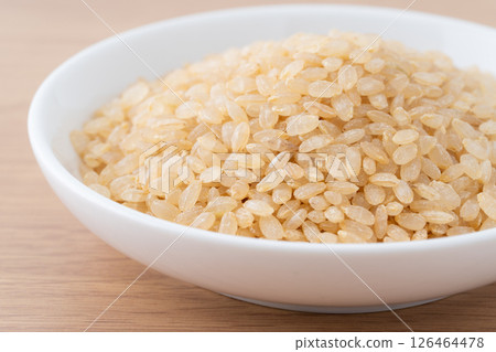 Germinated brown rice (raw rice) in a plate Germinated brown rice (raw rice) in a plate 126464478
