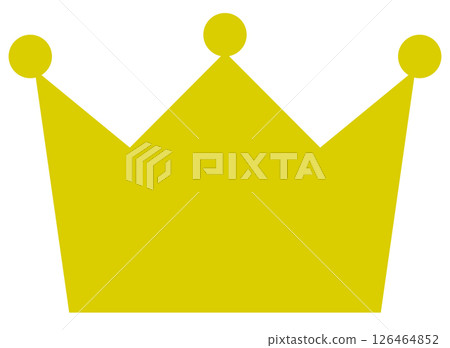 Simple yellow crown icon, winner symbol 126464852