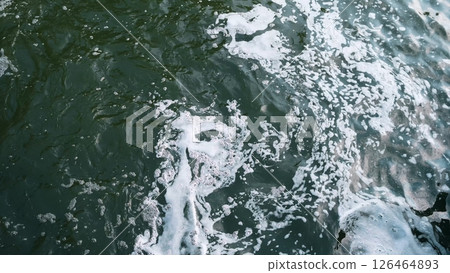 Bubbles form and drift along the water's surface, reflecting sunlight and creating a calm atmosphere by the lakeside in the afternoon. Bubbles form and drift along the water's surface, reflecting sunlight and creating a calm atmosphere by the lakeside in the afternoon. 126464893