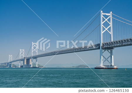 <香川縣>藍天下的瀨戶大橋 126465130