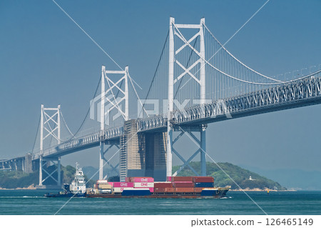 <Kagawa Prefecture> The Great Seto Bridge under the blue sky 126465149