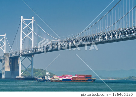 <Kagawa Prefecture> The Great Seto Bridge under the blue sky 126465150
