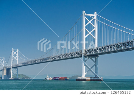 <Kagawa Prefecture> The Great Seto Bridge under the blue sky <Kagawa Prefecture> The Great Seto Bridge under the blue sky 126465152