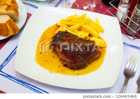 Fried pork with potatoes Fried pork with potatoes 126465468