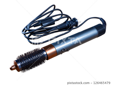 Heated cylindrical hair styling brush 126465479
