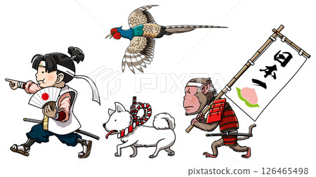 Momotaro and his companions heading to Onigashima 126465498