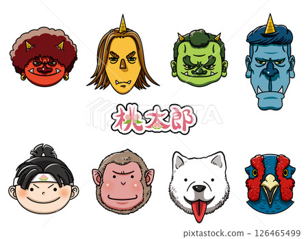 Momotaro and his companions and demon icon Momotaro and his companions and demon icon 126465499