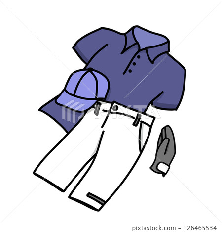 Golf wear short sleeve men's set color illustration 126465534
