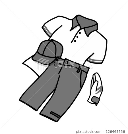 高爾夫服短袖男士套裝單色插圖 高爾夫服短袖男士套裝單色插圖 126465536