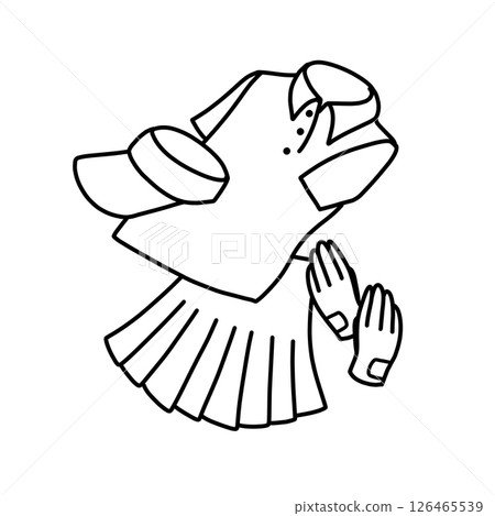 Golf wear short sleeve ladies set monochrome icon illustration Golf wear short sleeve ladies set monochrome icon illustration 126465539