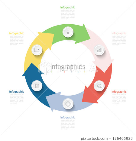 Infographic 6 options design elements for your business data. Vector Illustration. Infographic 6 options design elements for your business data. Vector Illustration. 126465923