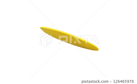 A yellow surfboard displayed on a transparent background, evoking the spirit of summer beach vacations and water sports 126465978