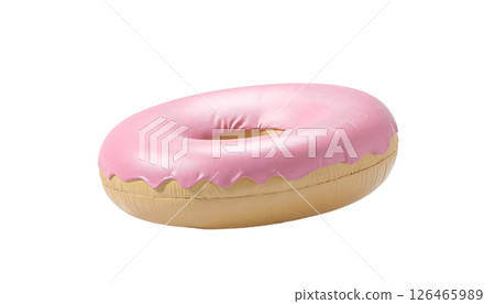 A pink donut float set against a transparent background, ideal for summer beach getaways and inflatable enjoyment A pink donut float set against a transparent background, ideal for summer beach getaways and inflatable enjoyment 126465989