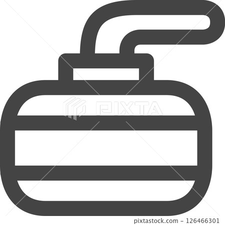 Line drawing sports related single icon Ice stone 126466301