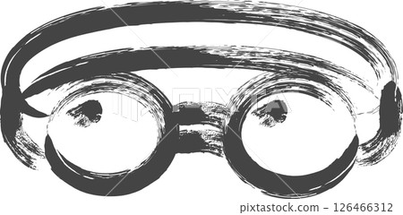 用畫筆繪製的與運動相關的單一圖示：護目鏡 126466312