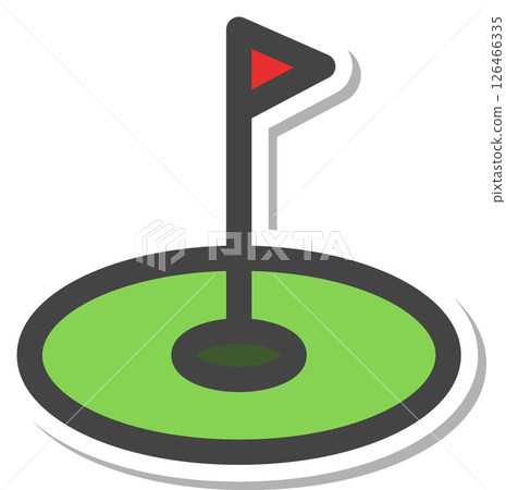 Sticker-style sports-related single icon, green 126466335