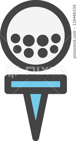 彩色運動相關單一圖示高爾夫球 彩色運動相關單一圖示高爾夫球 126466338