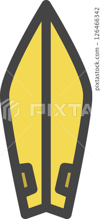 彩色運動相關單一圖示衝浪板 126466342