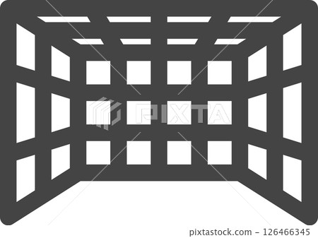 Line drawing sports related single icon soccer goal 126466345