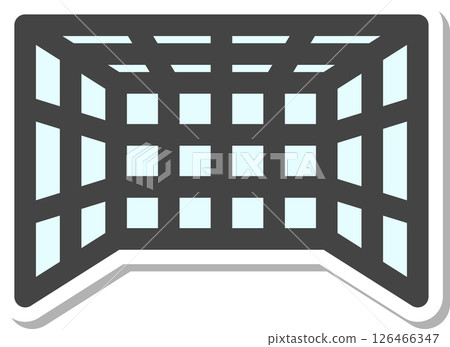 貼紙式運動相關單一圖示：足球球門 126466347