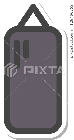 Sticker-style sports-related single icon: punching bag 126466355