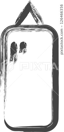 Brush-drawn sports-related single icon: punching bag 126466356