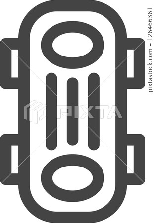 線條畫運動相關單一圖示滑板 126466361