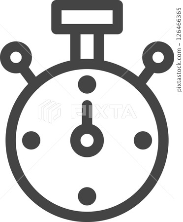 Line drawing sports related single icon: Stopwatch 126466365