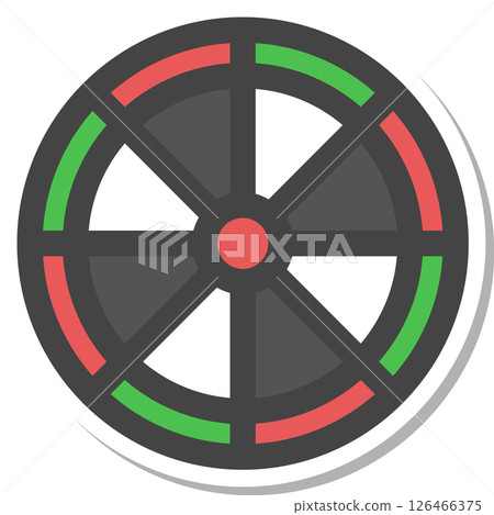 貼紙式運動相關單一圖示：飛鏢靶 126466375
