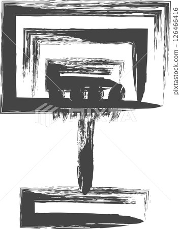 Brush-drawn sports-related single icon: Basketball goal Brush-drawn sports-related single icon: Basketball goal 126466416