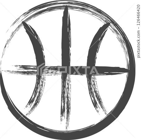 Brush-drawn sports-related single icon: Basketball 126466420