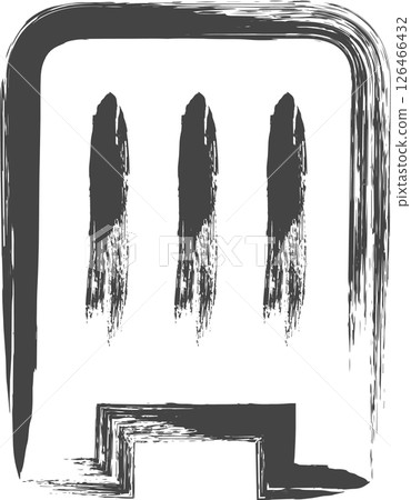 Brush-drawn sports-related single icon: Kickboard 126466432