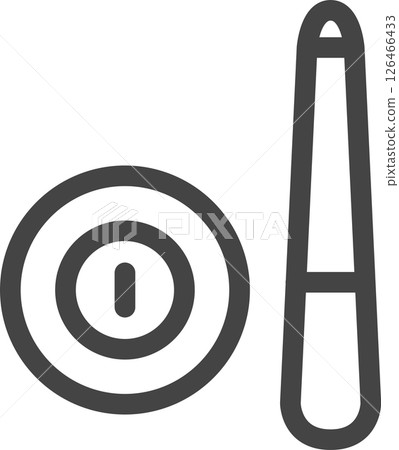 Line drawing sports related single icon Billiards 126466433