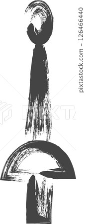 毛筆繪製的體育相關單一圖示：擊劍 126466440