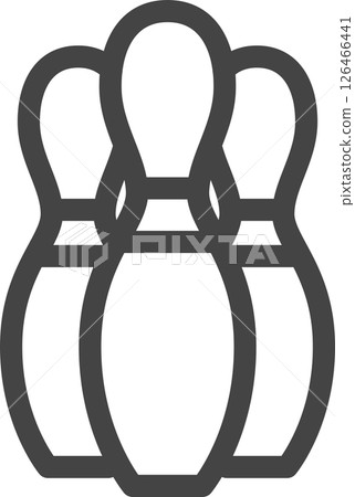 Line drawing sports related single icon: Bowling pin Line drawing sports related single icon: Bowling pin 126466441