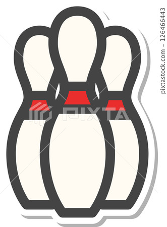 Sticker-style sports-related single icon: Bowling pin Sticker-style sports-related single icon: Bowling pin 126466443