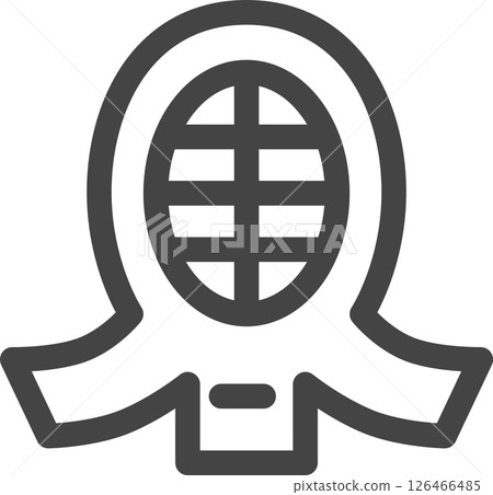 線條畫運動相關單一圖示劍道盔甲 線條畫運動相關單一圖示劍道盔甲 126466485