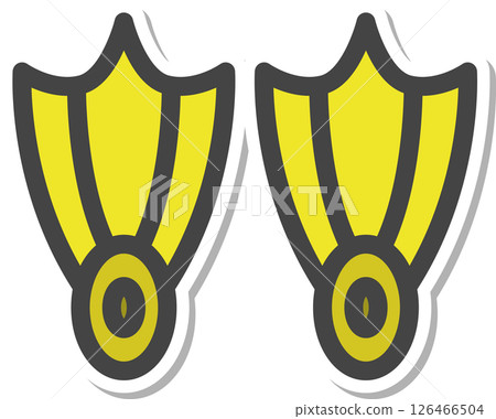 Sticker-style sports-related single icon - flippers Sticker-style sports-related single icon - flippers 126466504