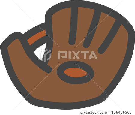 彩色運動相關單一圖示棒球手套 彩色運動相關單一圖示棒球手套 126466563