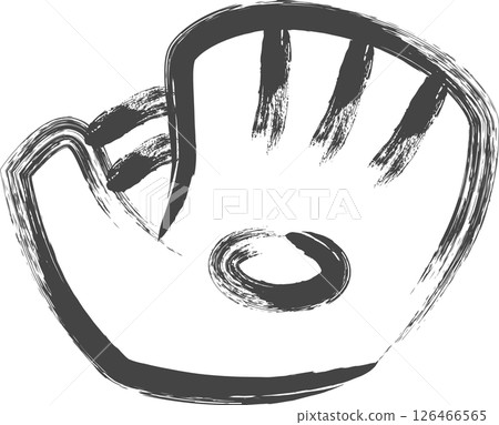 毛筆書寫的體育相關單一圖示：棒球手套 126466565