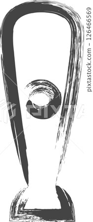 Brush-drawn sports-related single icon: Baseball bat Brush-drawn sports-related single icon: Baseball bat 126466569