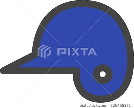 彩色運動相關單一圖示棒球頭盔 彩色運動相關單一圖示棒球頭盔 126466571