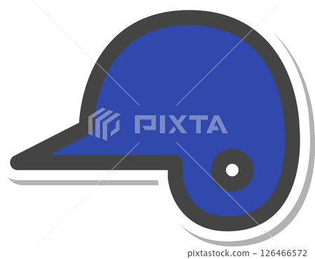 Sticker-style sports-related single icon: Baseball helmet Sticker-style sports-related single icon: Baseball helmet 126466572