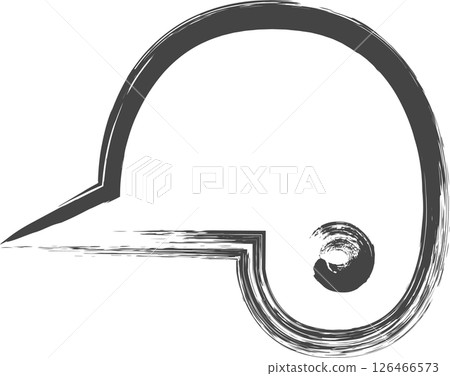 Brush-drawn sports-related single icon: Baseball helmet Brush-drawn sports-related single icon: Baseball helmet 126466573