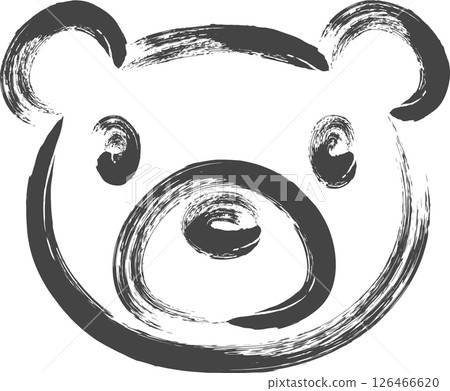 毛筆畫動物圖示:熊 毛筆畫動物圖示:熊 126466620