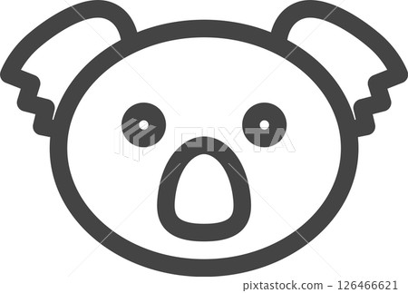 線條畫動物單一圖示無尾熊 126466621