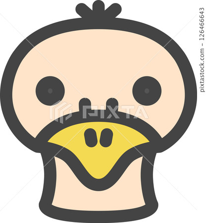 彩色動物單圖示：鴕鳥 126466643