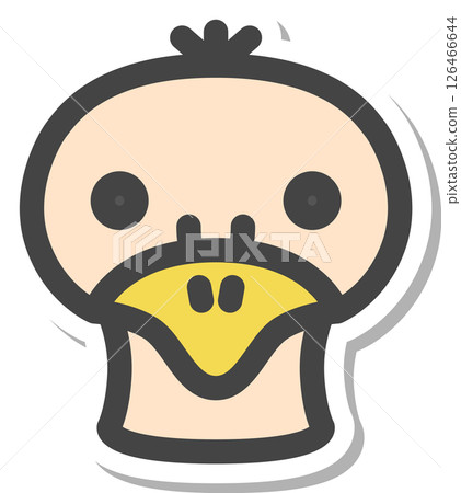 貼紙式動物圖示：鴕鳥 126466644