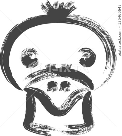 毛筆畫動物圖示:鴕鳥 毛筆畫動物圖示:鴕鳥 126466645